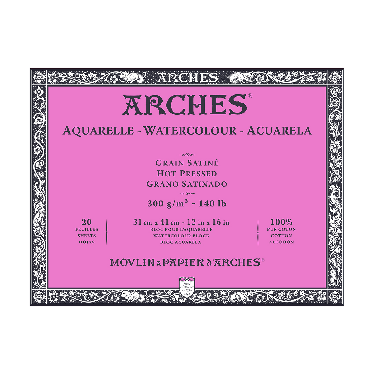 ARCHES HP Watercolor Paper Pad Natural White 300 g/m² - 20 sheets