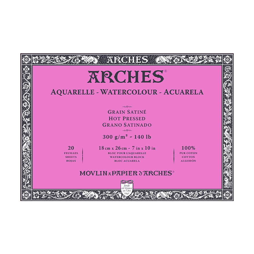 ARCHES HP Watercolor Paper Pad Natural White 300 g/m² - 20 sheets