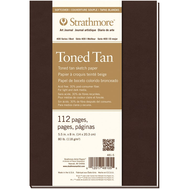 Strathmore 400 Series Art Journal Toned Tan, zachte kaft, 112 vel – afbeelding 2
