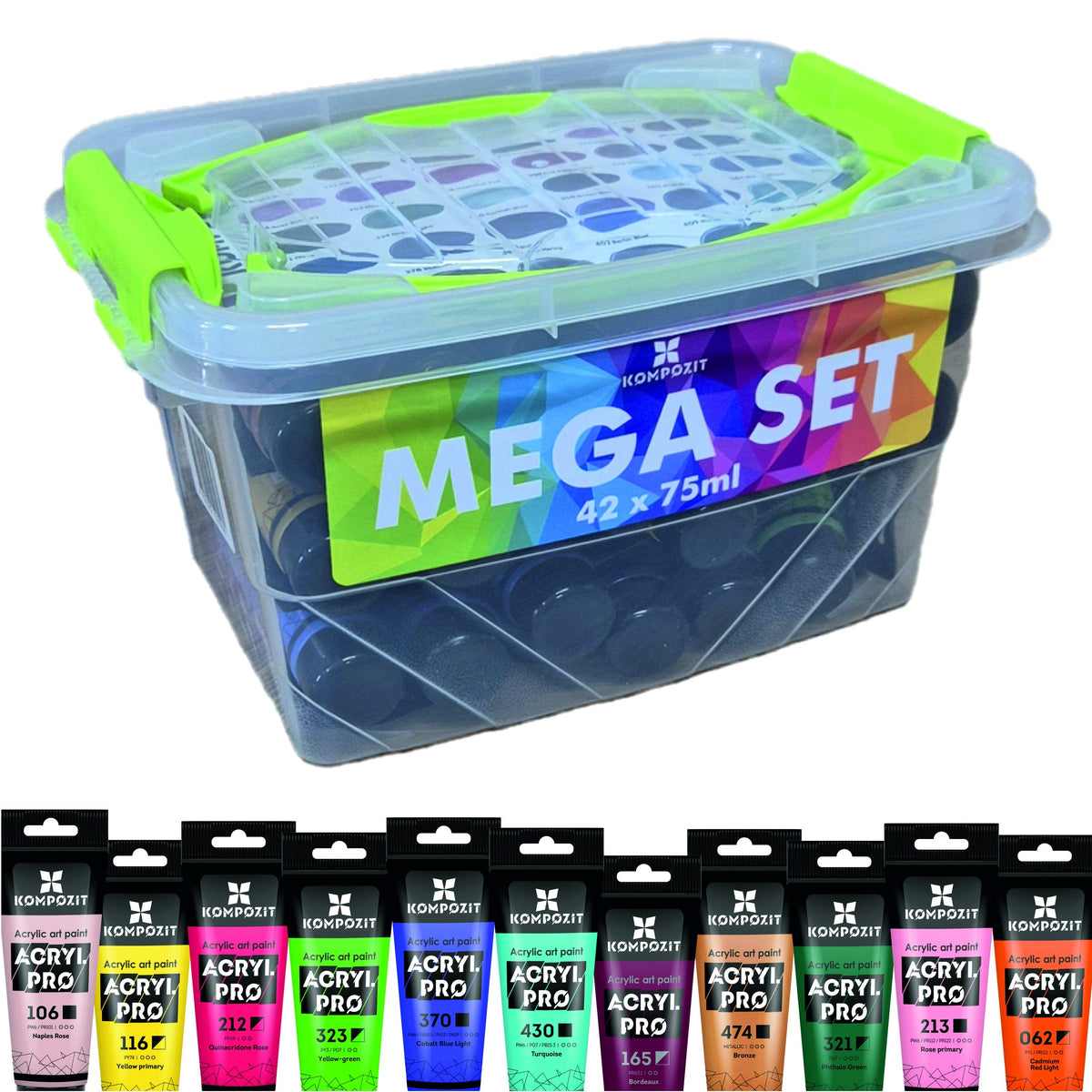 Kompozit ACRYL PRO acrylverfset 42 × 75 ml in doos