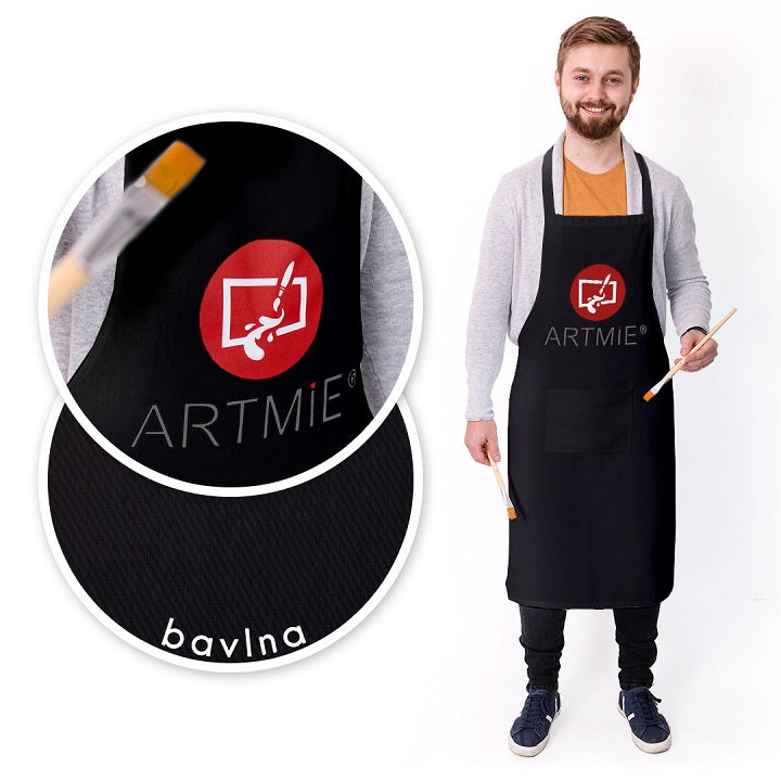 ARTMiE Cotton Apron With Logo - Black