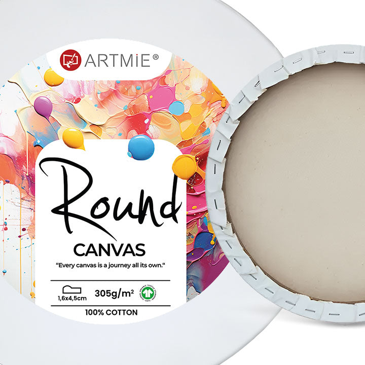 Rond schildersdoek op spieraam ARTMiE, Ø 10–100 cm