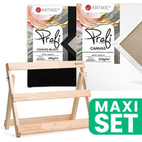 ARTMiE Tabletop Easel Set with Black and White PROFI Canvases 40x30 cm