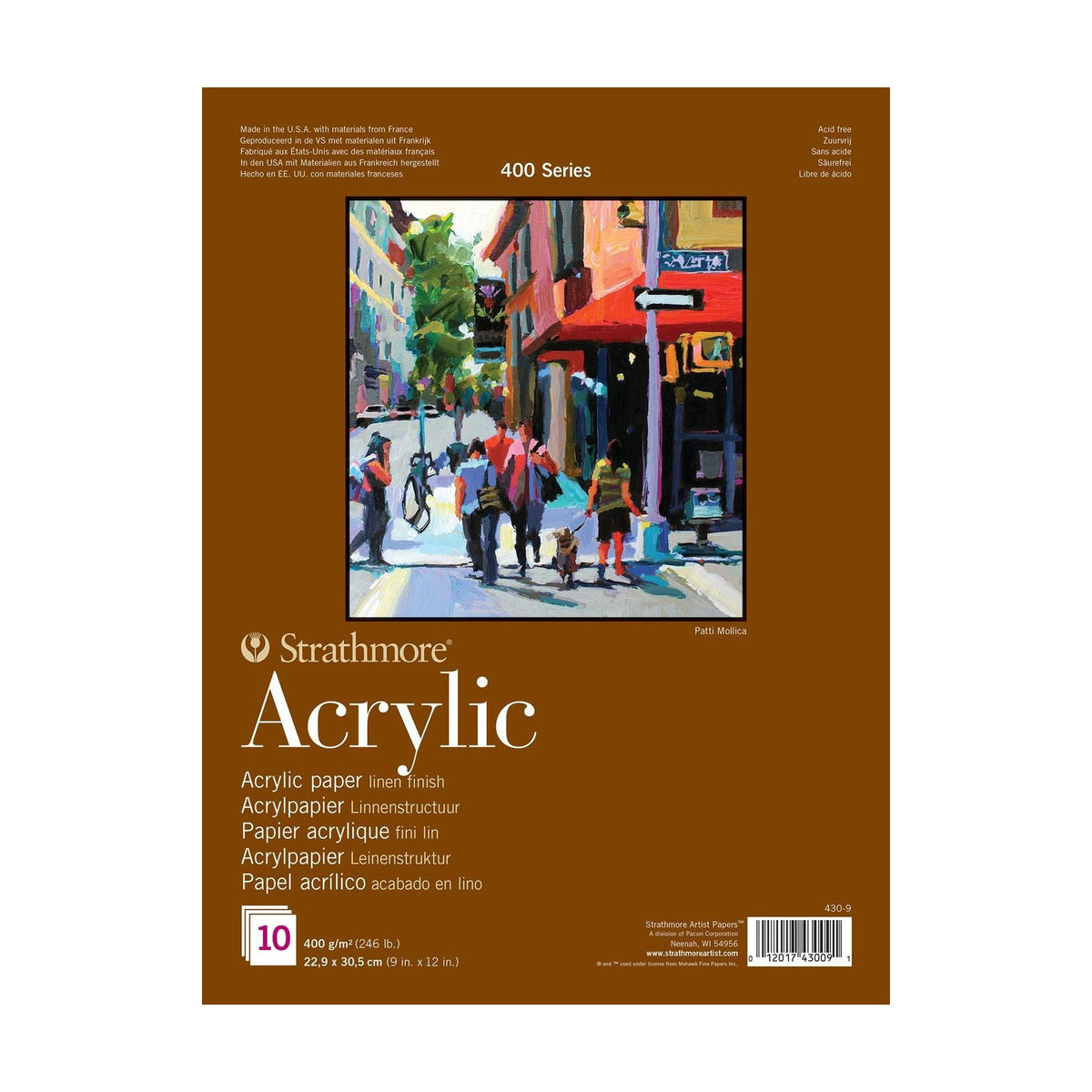 Blok acrylpapier Strathmore 400 – 400 g/m², 23 × 31 cm, 10 vellen