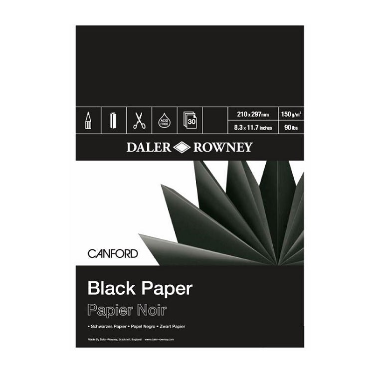 Blok zwart papier Daler-Rowney Canford, 150 g/m², 30 vel – afbeelding 3