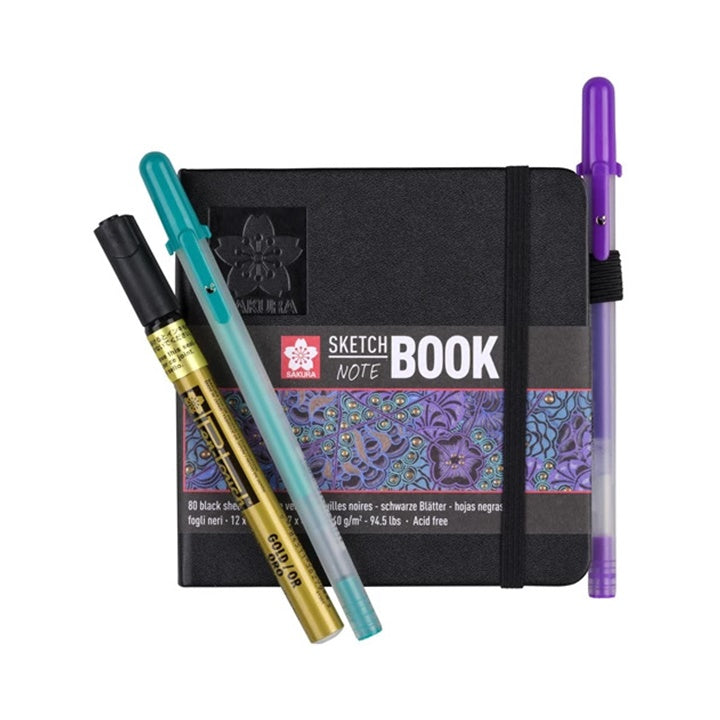 Sakura schetsboek met zwart papier, 140 g/m², 80 vel – afbeelding 5