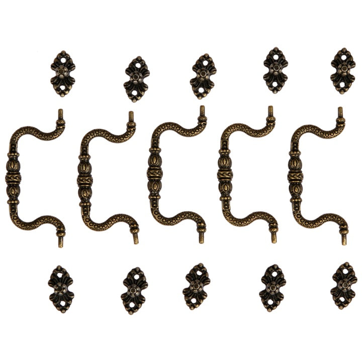 Bronze-Colored Metal Handle 90x39 mm - Set of 5