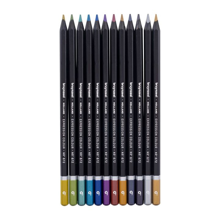 Bruynzeel Colored Pencils, Metallic Shades, Set of 12