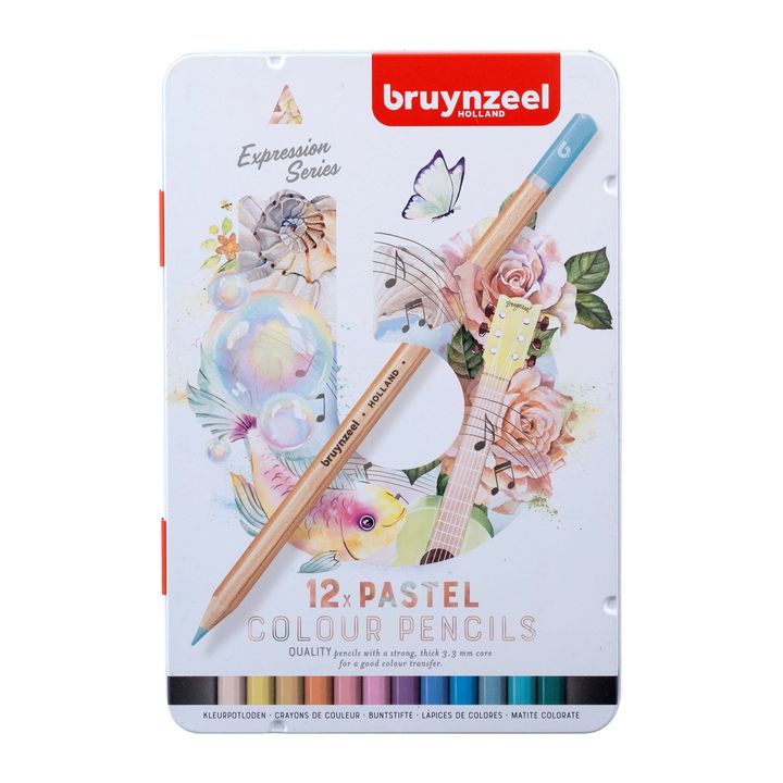 Bruynzeel Colored Pencils, Pastel Shades, Set of 12