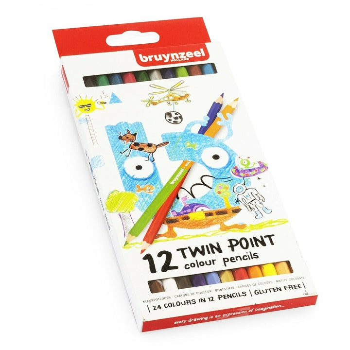 Bruynzeel Holland Double-Sided Colored Pencils for Kids, Set of 12 - 24 Shades