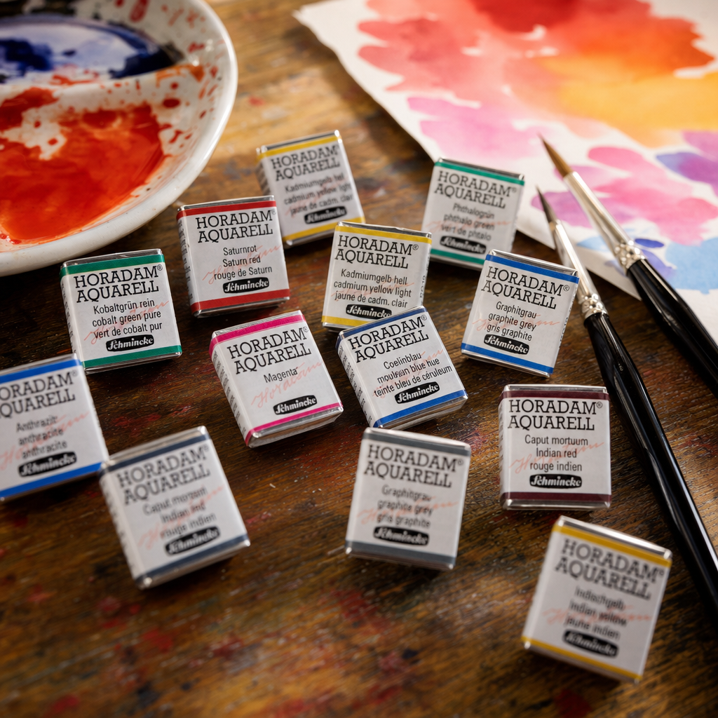 Schmincke Horadam aquarelverf in halve napjes – eigen set