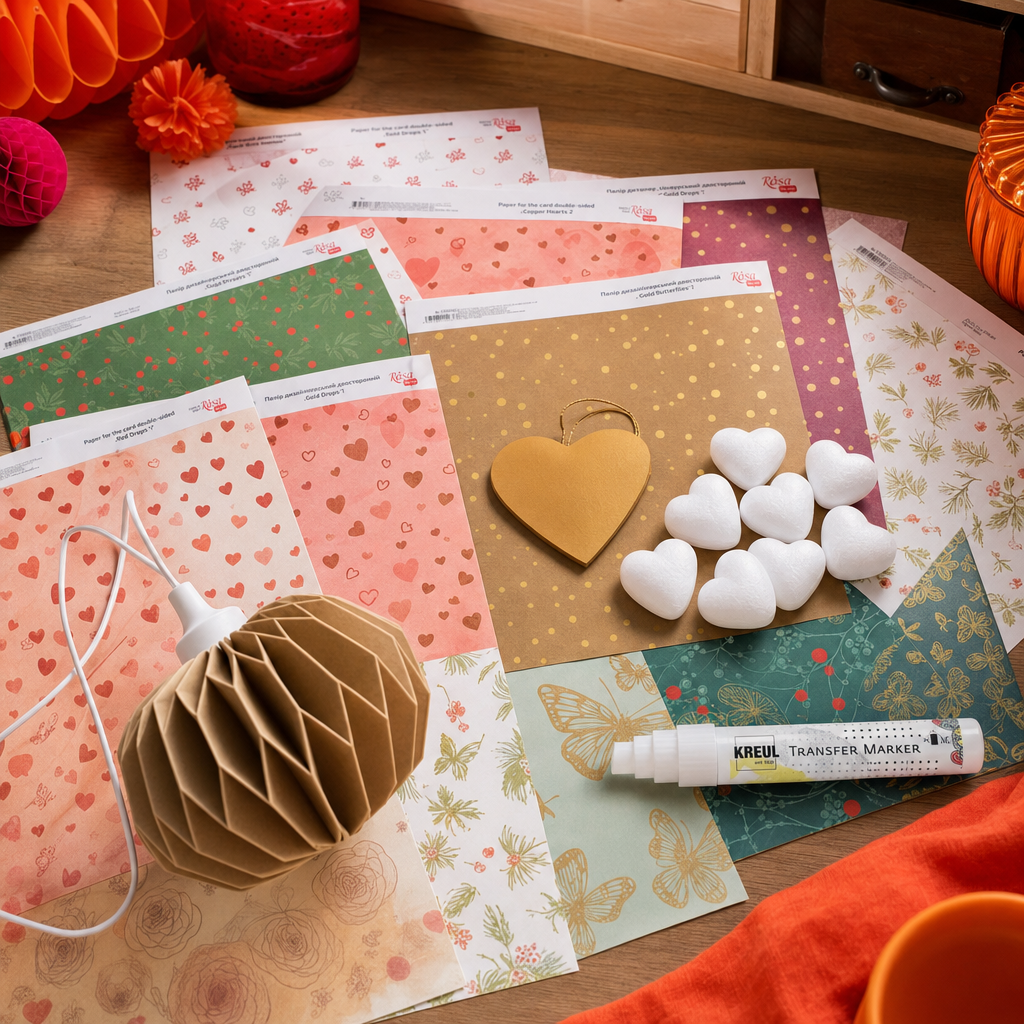 Scrapbookset naar keuze: papier en kartonnen hangers