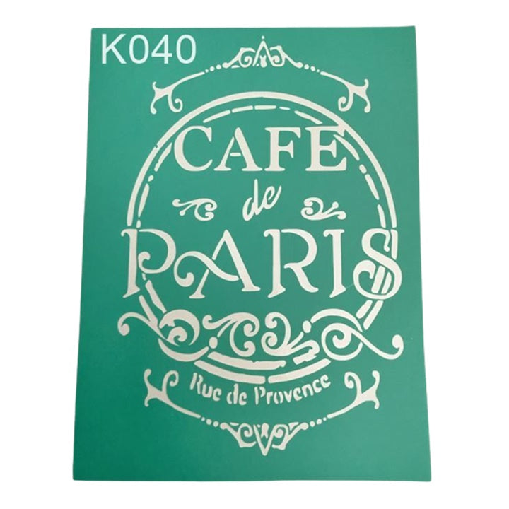Cafe de Paris Self-Adhesive Stencil 20 x 15 cm | ARTMiE