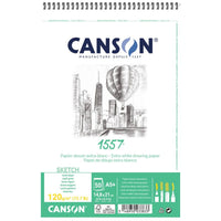 Canson 1557 schetsblok A5, 120 g/m², 30 vellen, spiraalgebonden