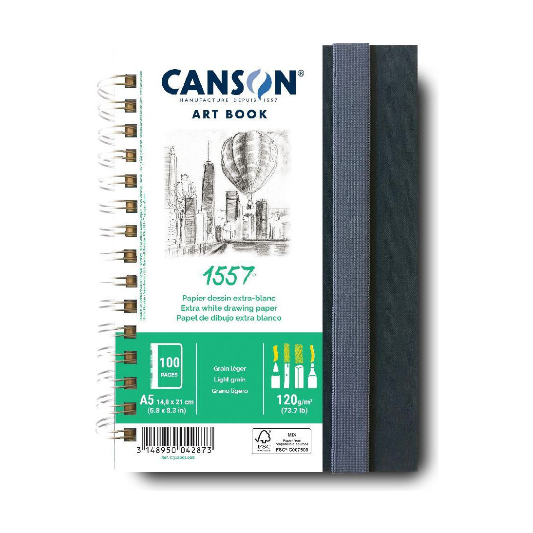 Canson Art Book 1557 schetsboek A5, 120 g/m², 50 vellen