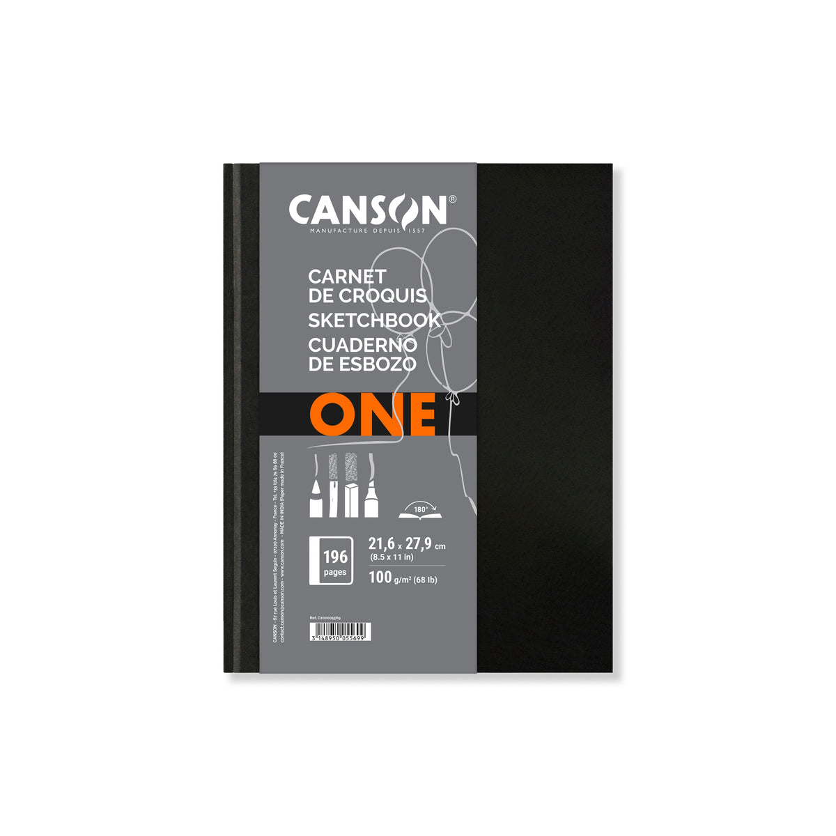 Canson Art Book One schetsboek met harde kaft, 21,6 × 27,9 cm