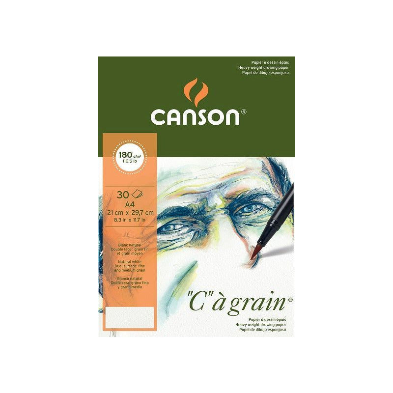 Canson C à grain tekenblok A4, 180 g/m², 30 vel, gelijmd