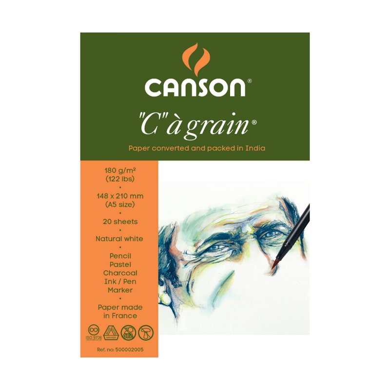 Canson C à grain tekenblok A5 – 180 g/m², 30 vel