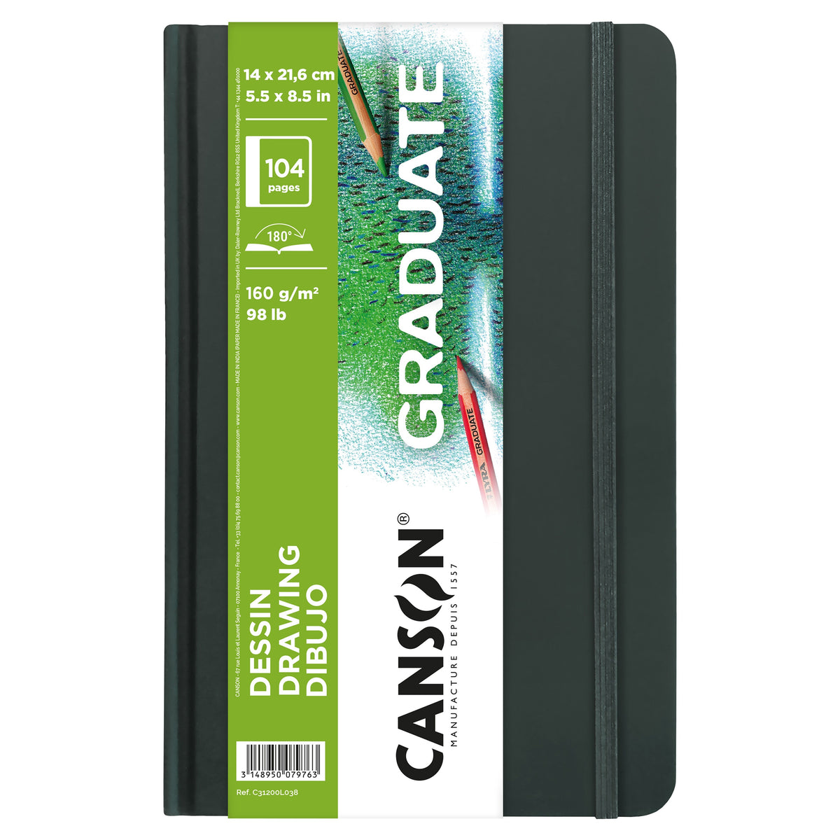 Canson Graduate Art Book Drawing schetsboek 14 × 21,6 cm, 160 g/m²
