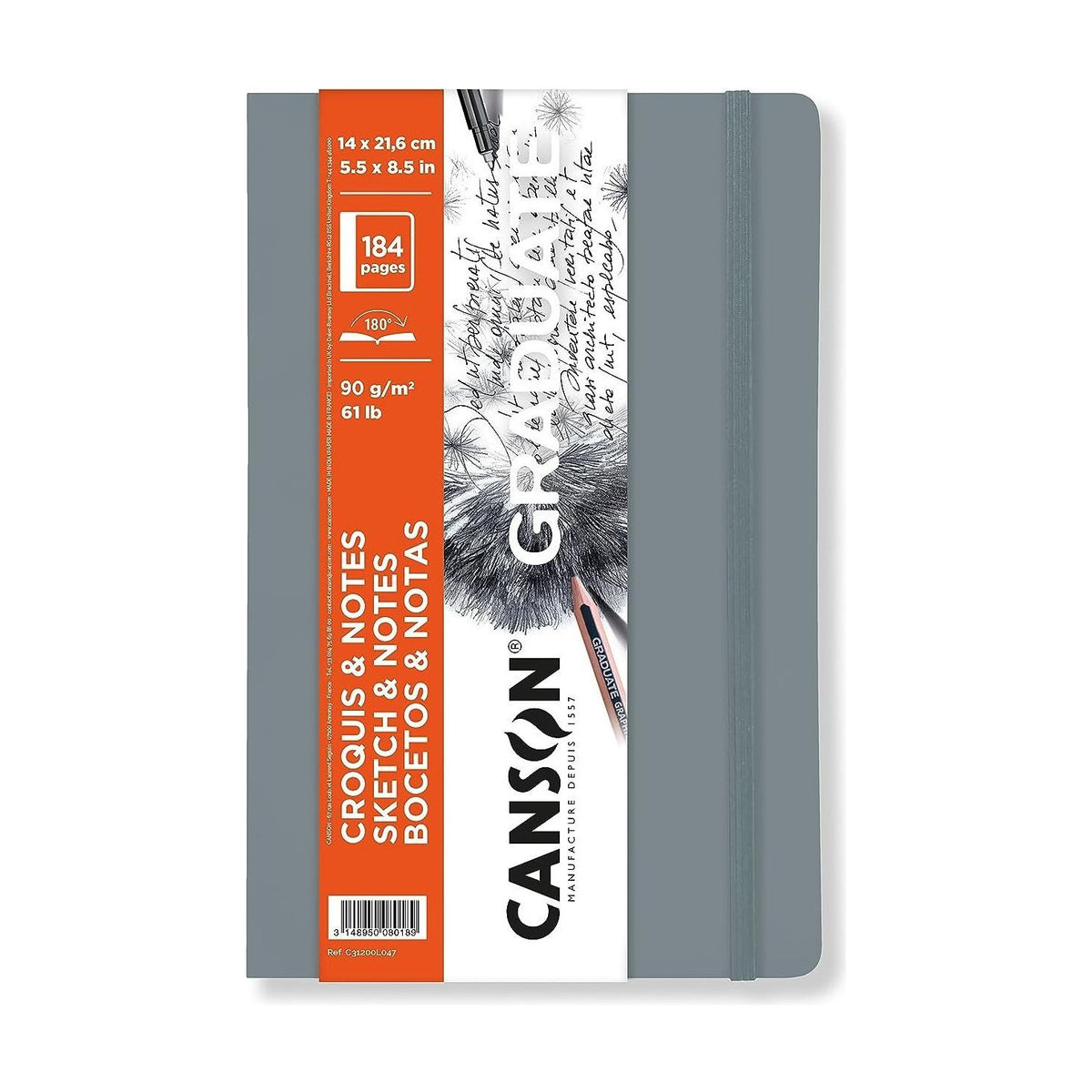 Canson Graduate Art Book schetsboek 90 g/m², 184 vel, grijs
