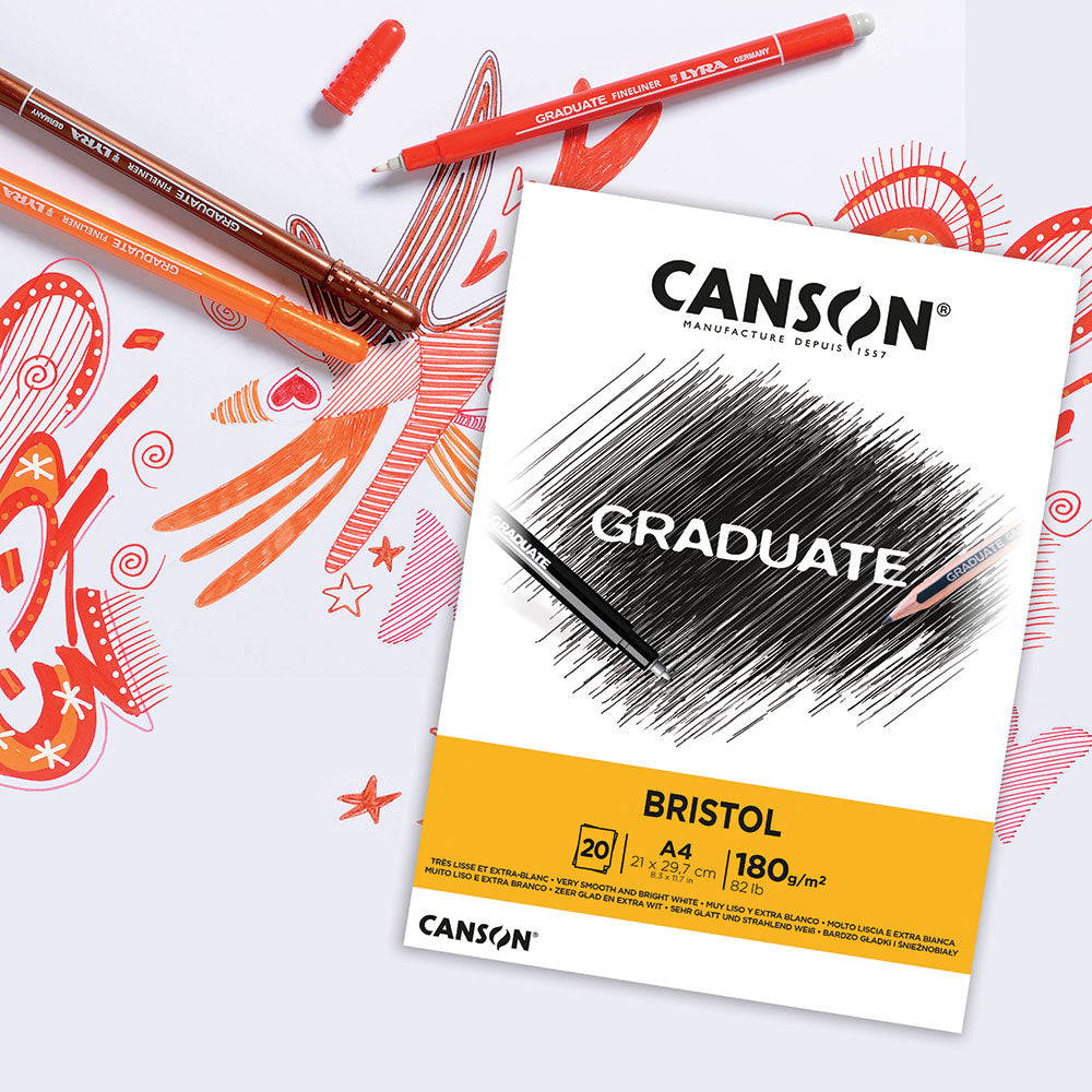 Canson Graduate Bristol tekenblok A4 – 180 g/m², 20 vel