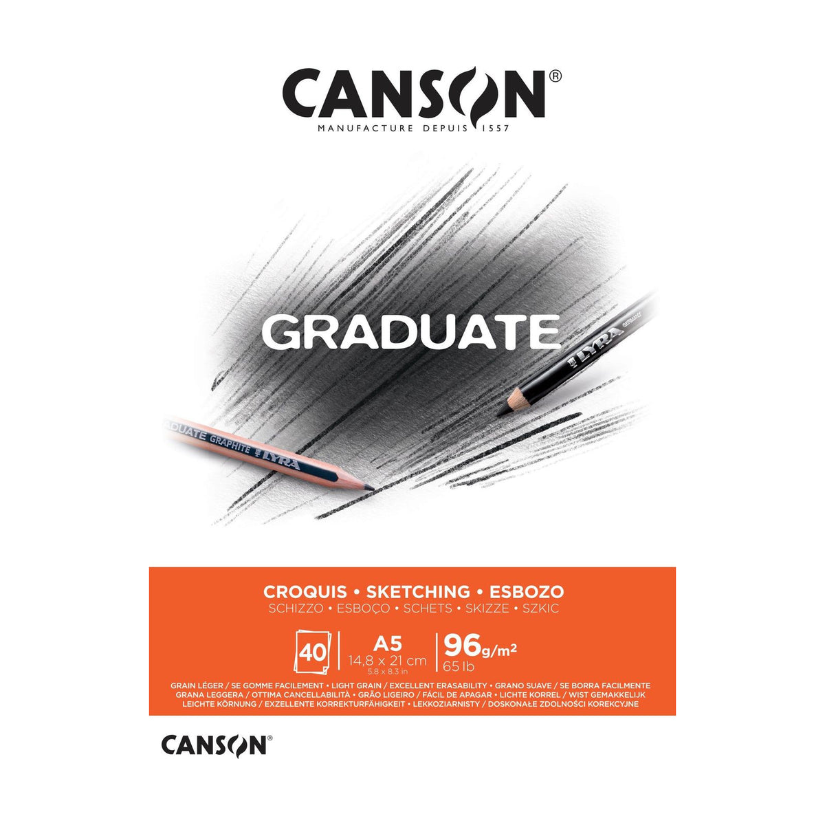 Canson Graduate Drawing schetsblok A5 – 96 g/m², 40 vel
