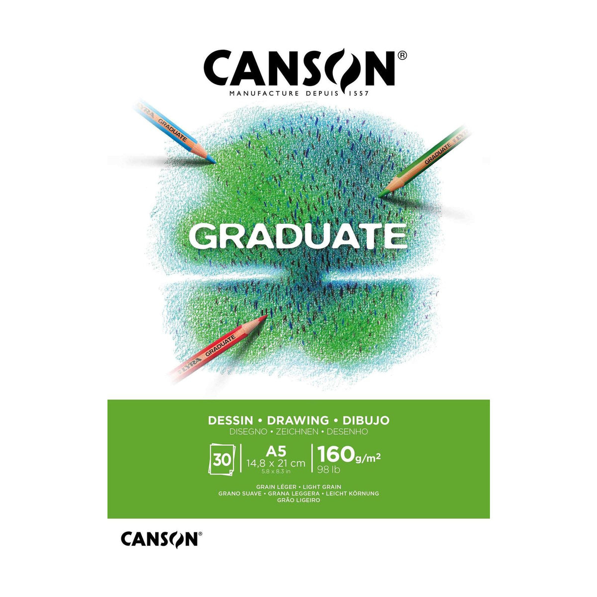 Canson Graduate Drawing tekenblok wit A5 – 160 g/m², 30 vel