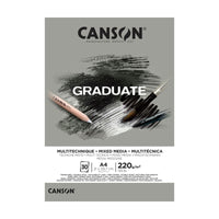 Canson Graduate mixed-mediablok Grey A4, 220 g/m², 30 vellen