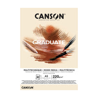 Canson Graduate mixed-mediablok Natural A5, 220 g/m², 30 vellen