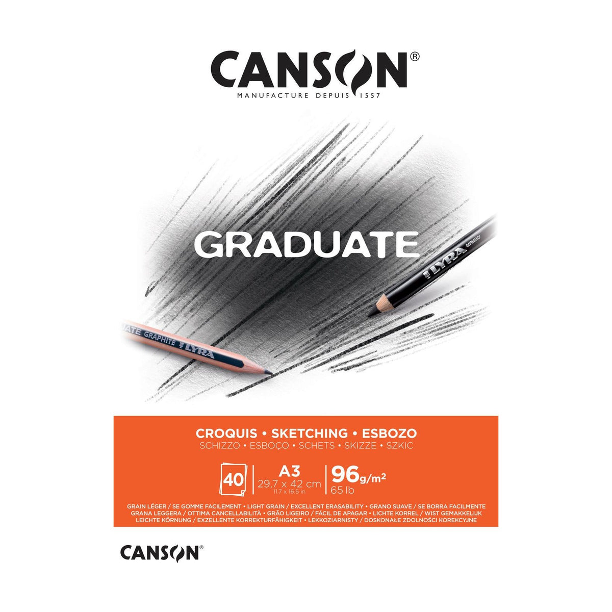 Canson Graduate schetsblok A3 – 96 g/m², 40 vel