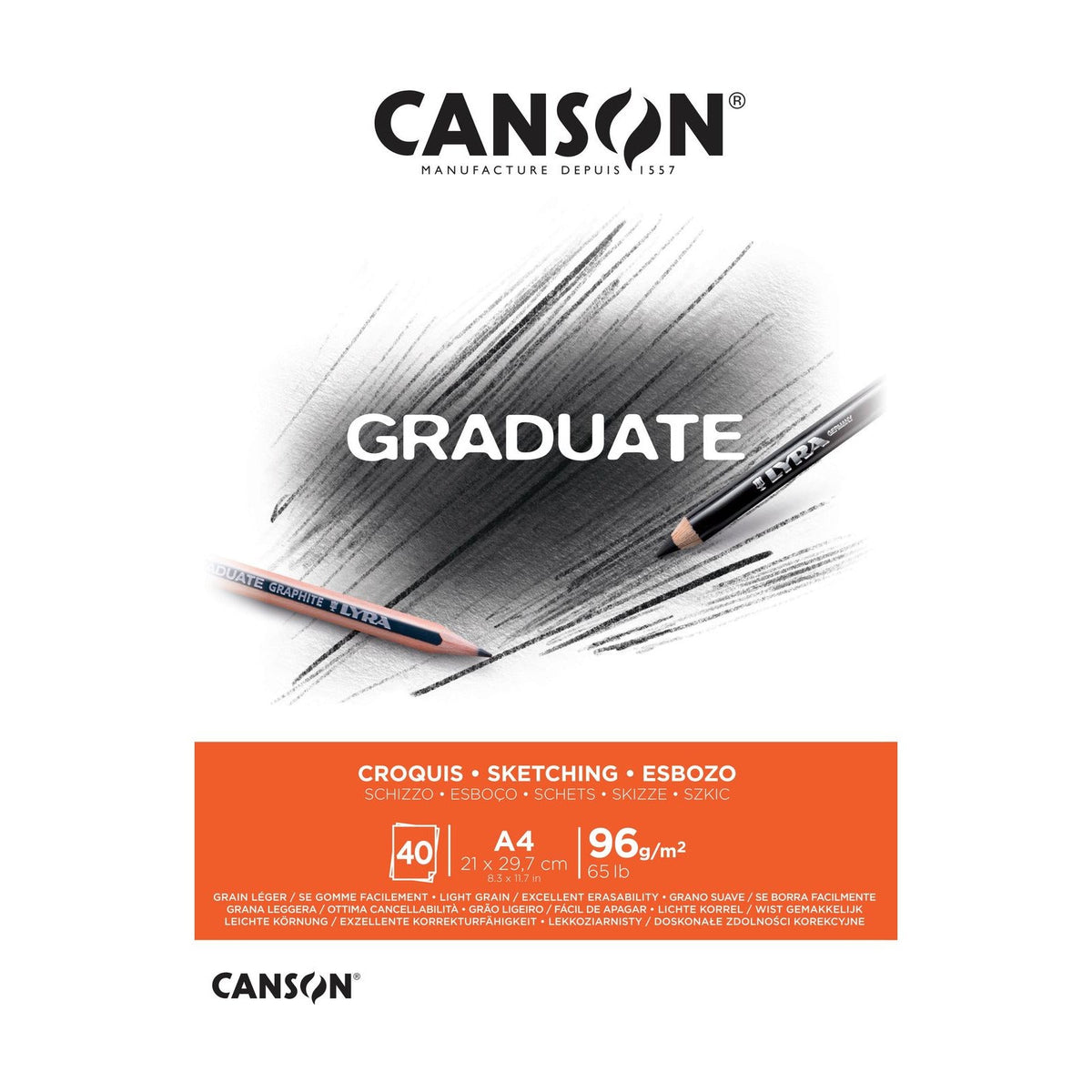 Canson Graduate schetsblok A4 – 96 g/m², 40 vel