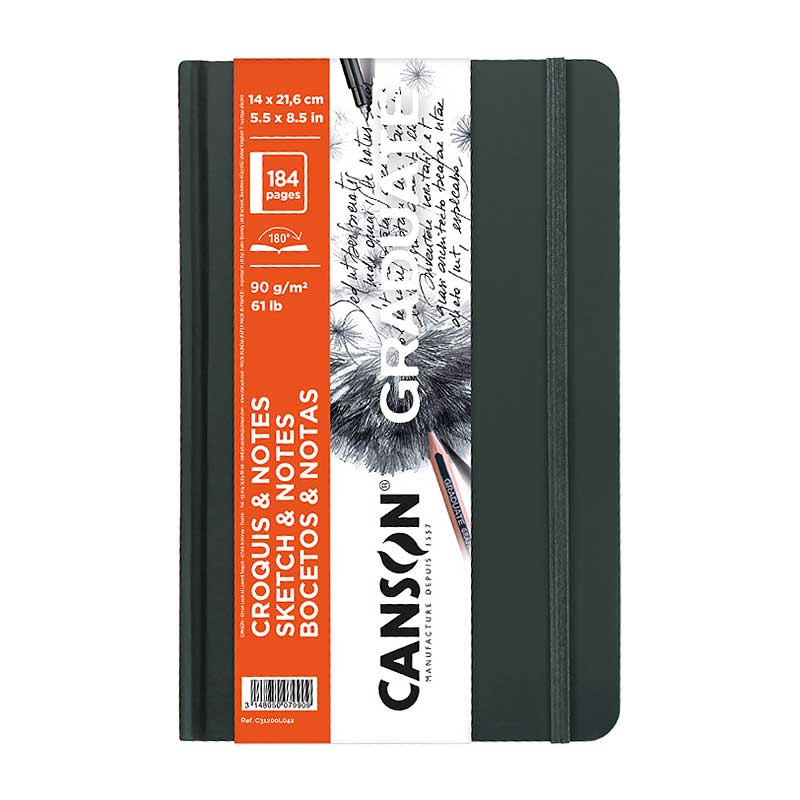 Canson Graduate schetsboek 14 × 21,6 cm, 90 g/m², donkergrijs