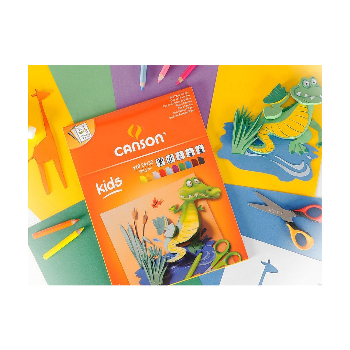 Canson Kids gekleurd tekenblok 24 × 32 cm, 185 g/m², 10 vel