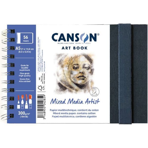 Canson Mix Media Art Book schetsboek met harde kaft 14 × 21 cm