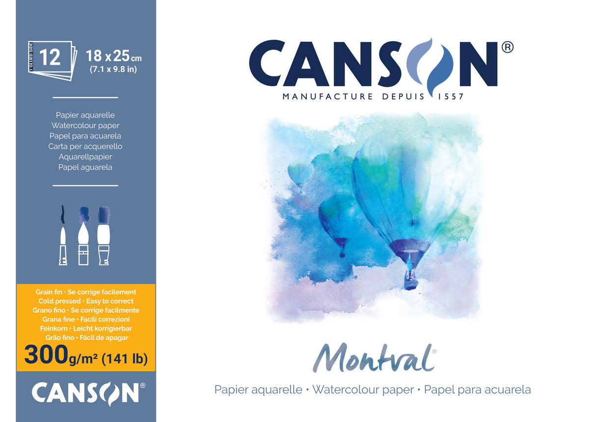 Canson Montval aquarelblok 18 × 25 cm, 300 g/m², 12 vel