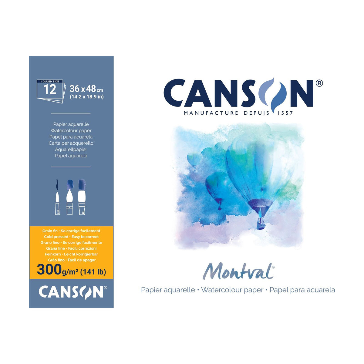 Canson Montval aquarelblok 36 × 48 cm, 300 g/m², 12 vel