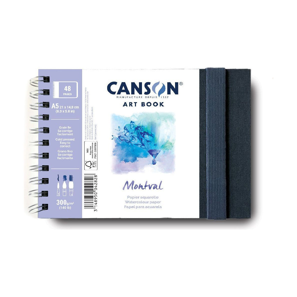 Canson Montval aquarelschetsboek A5, 300 g/m², 48 vel