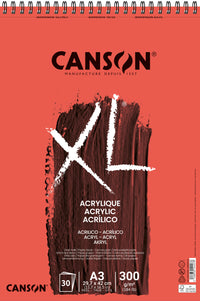 Canson XL Acrylic blok acrylpapier A3, 300 g/m², 30 vel, spiraal