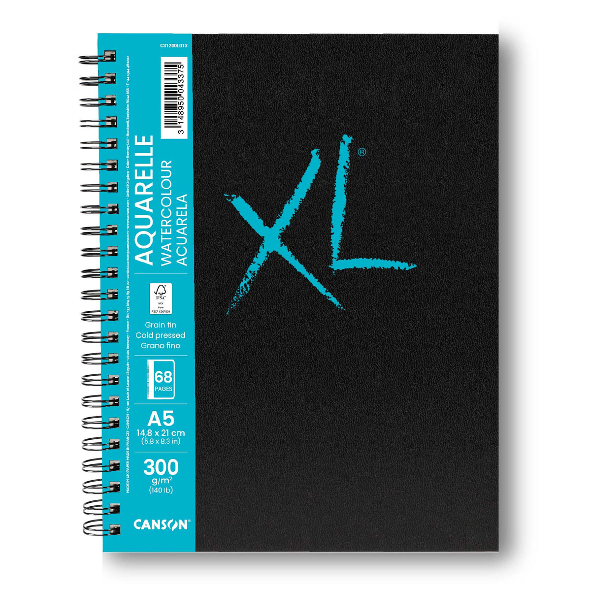 Canson XL Aquarelle aquarelblok met spiraal A5, 300 g/m², 34 vel