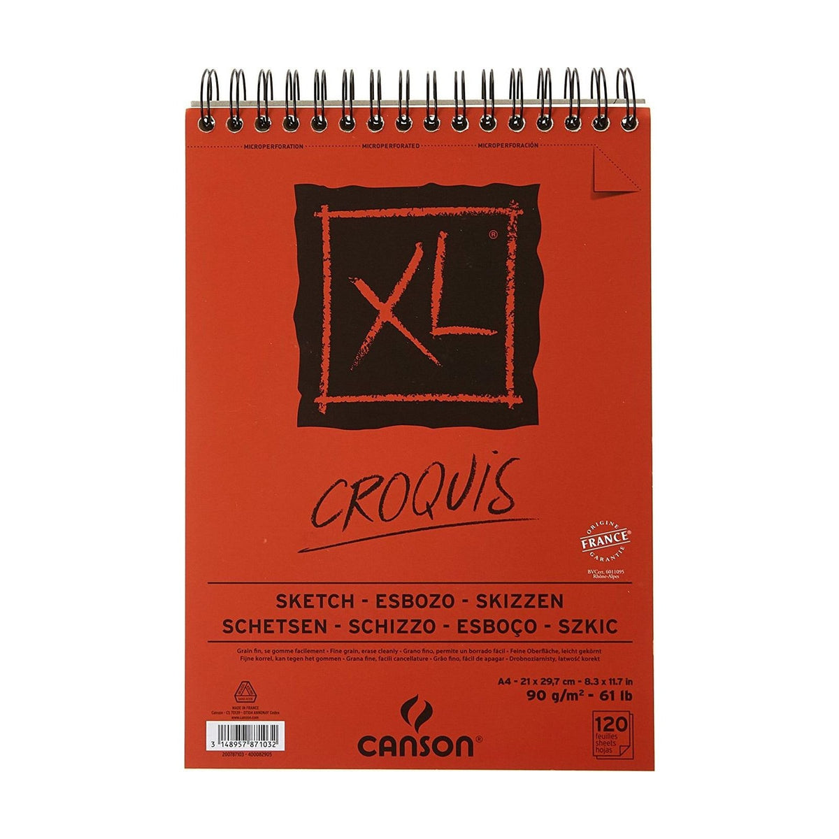 Canson XL Croquis schetsblok A4, 90 g/m², 120 vel