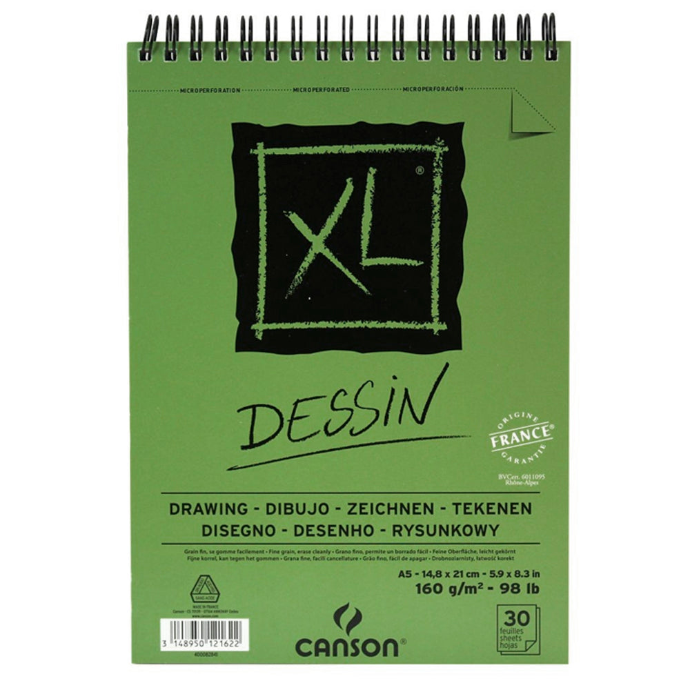 Canson XL Dessin tekenblok A5 met spiraal – 160 g/m²