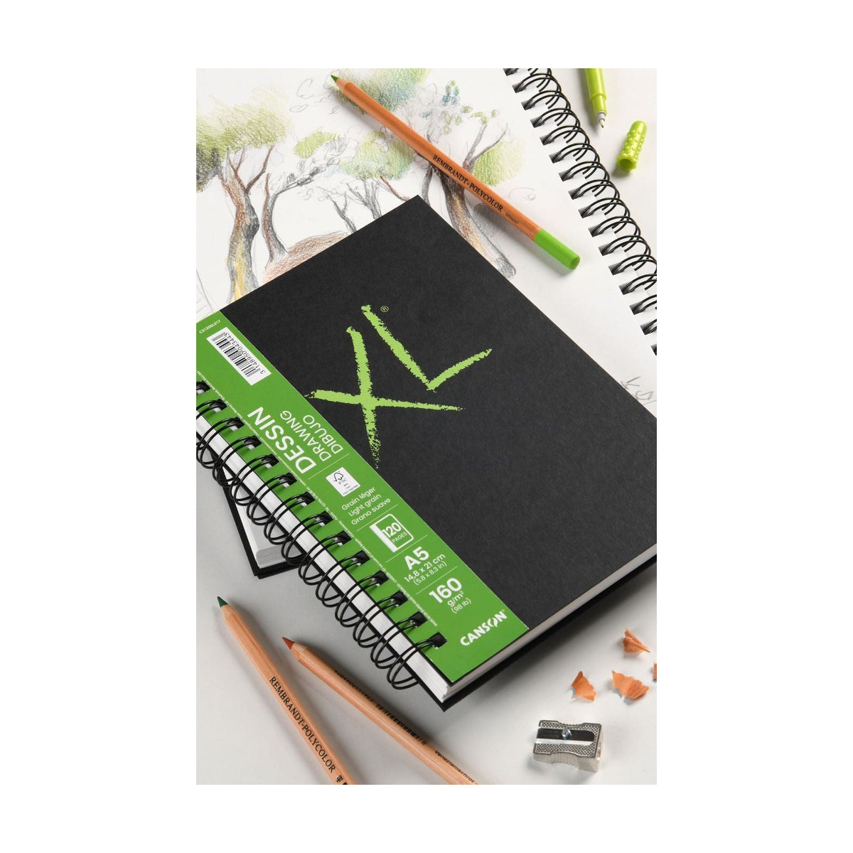 Canson XL Drawing tekenblok A4, 160 g/m², 120 vel