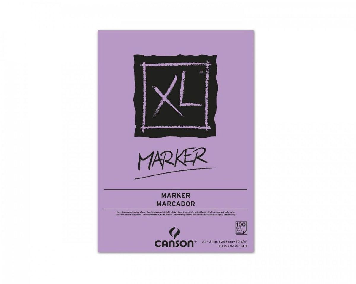 Canson XL Marker markerblok A4, 70 g/m², 100 vel, gelijmd