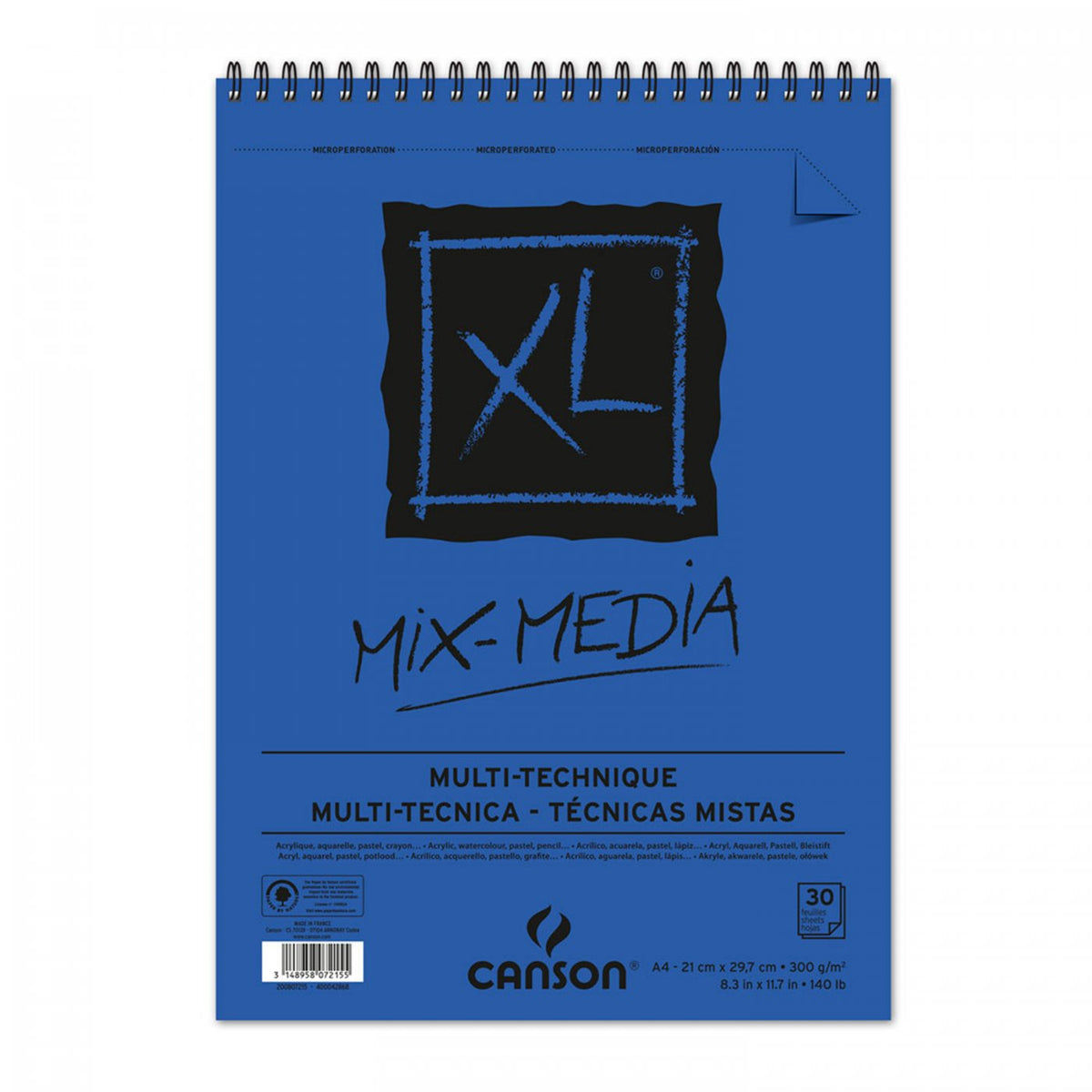 Canson XL Mix Media mixed-mediablok A5 met spiraal, 300 g/m²