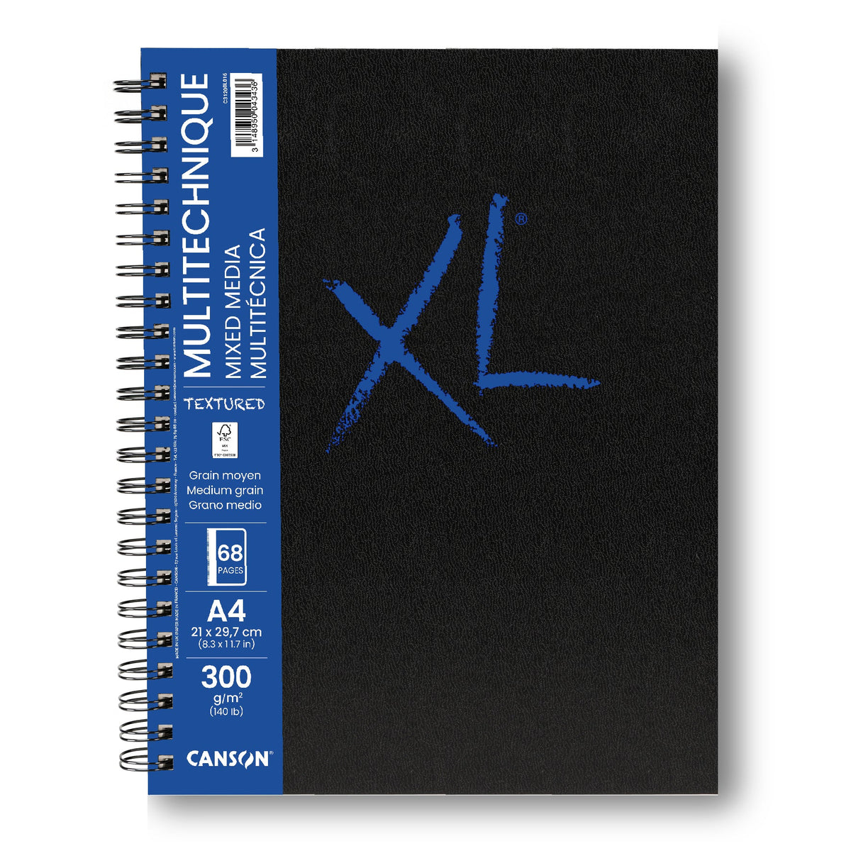 Canson XL Mix Media Textured mixed-mediablok A4, 300 g/m², 68 vel