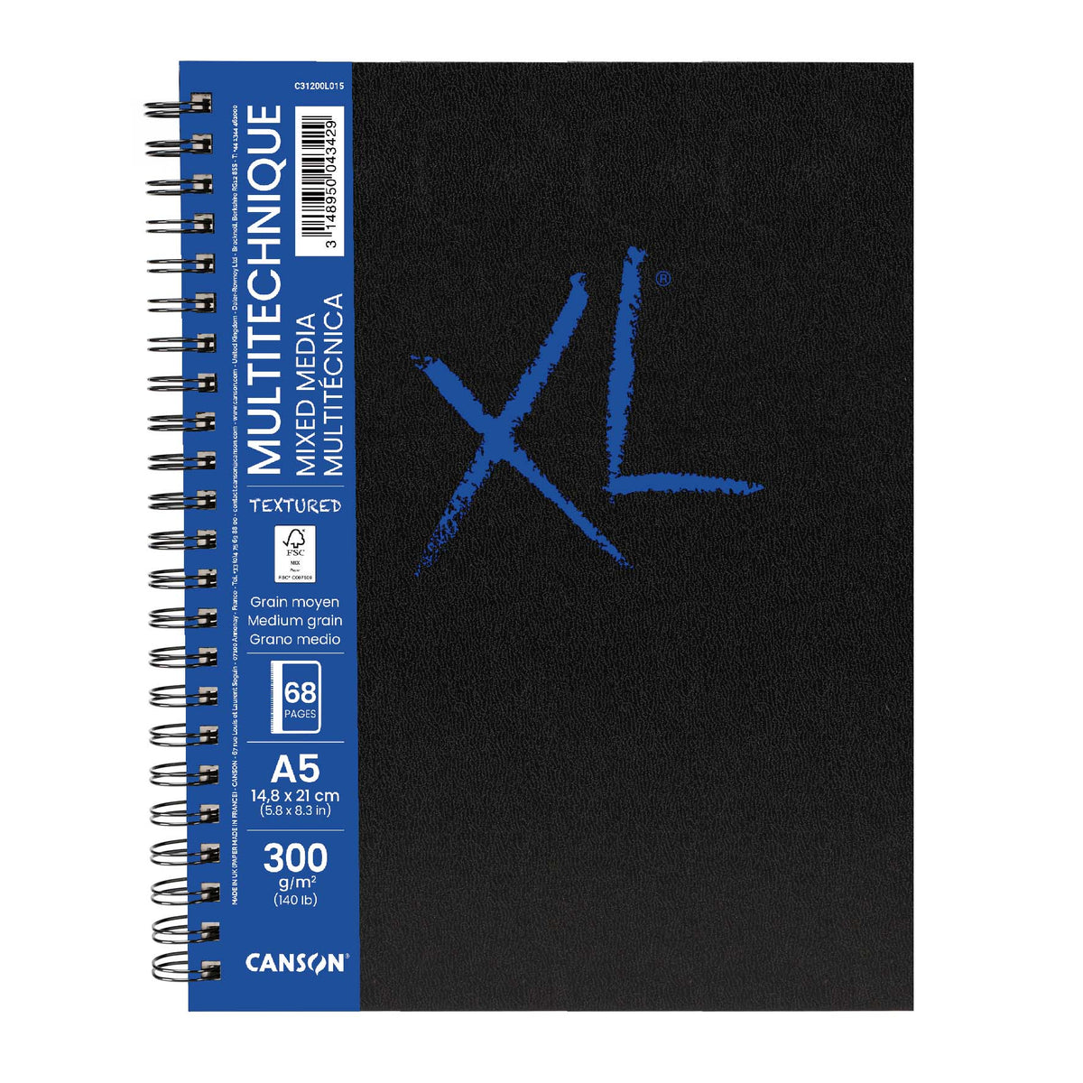 Canson XL Mix Media Textured mixed-mediablok A5, 300 g/m², 68 vel
