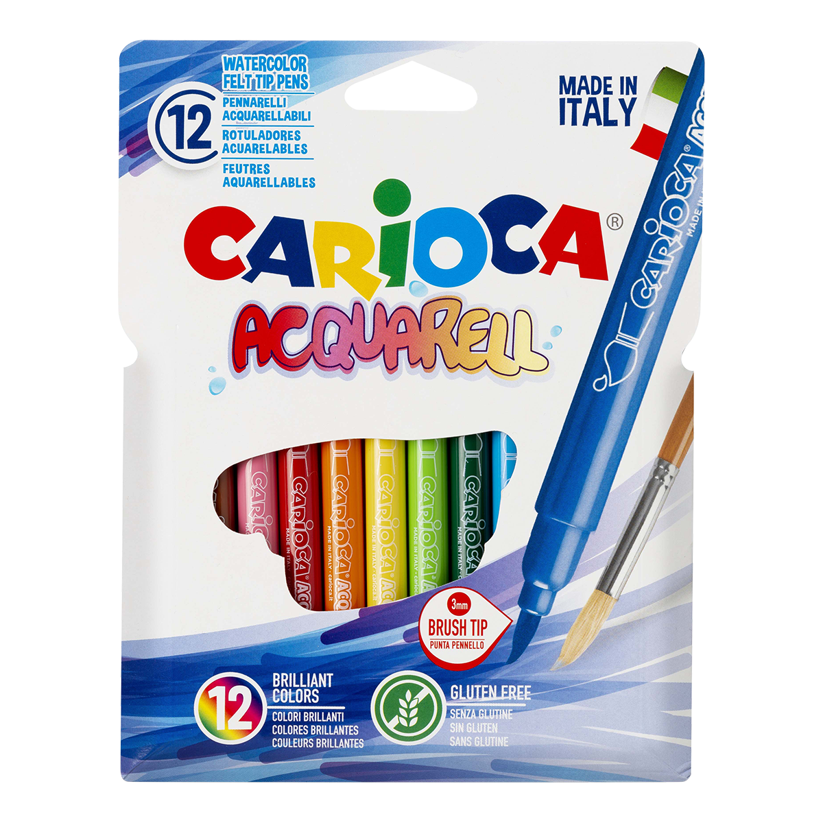 Carioca aquarelstiften, 12 stuks, kleurenmix
