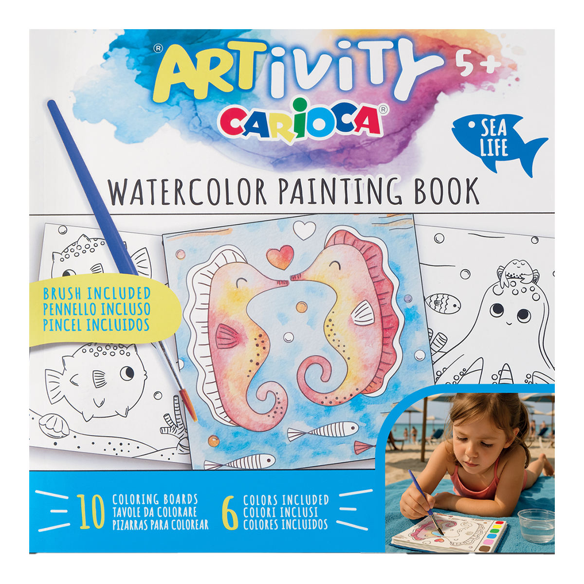 Carioca ARTivity waterverfblok met motieven – Zeeleven, 5+