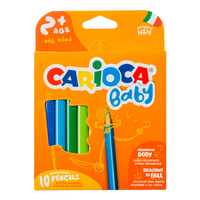 Carioca Baby 2+ driekantige kleurpotloden, 10 stuks