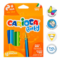 Carioca Baby 2+ driekantige kleurpotloden, 10 stuks